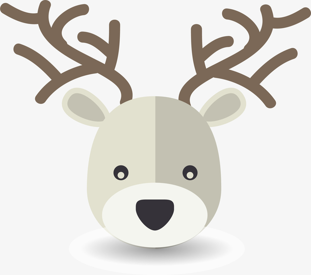 手绘卡通麋鹿小角图案