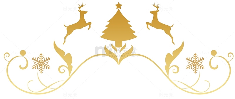 圣诞节装饰金色麋鹿圣诞树