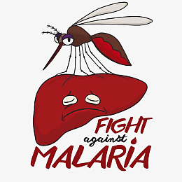 卡通禁止蚊子传染奇卡病毒宣传插