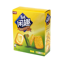 达能闲趣饼干黄色夹心清甜清闲自