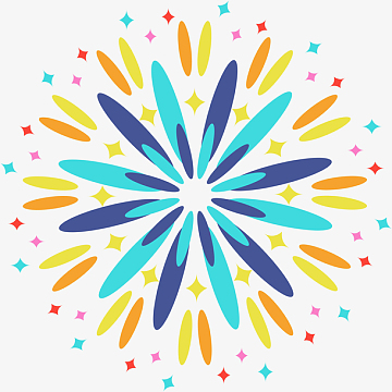 新春彩色烟花素材图片ai矢量元素