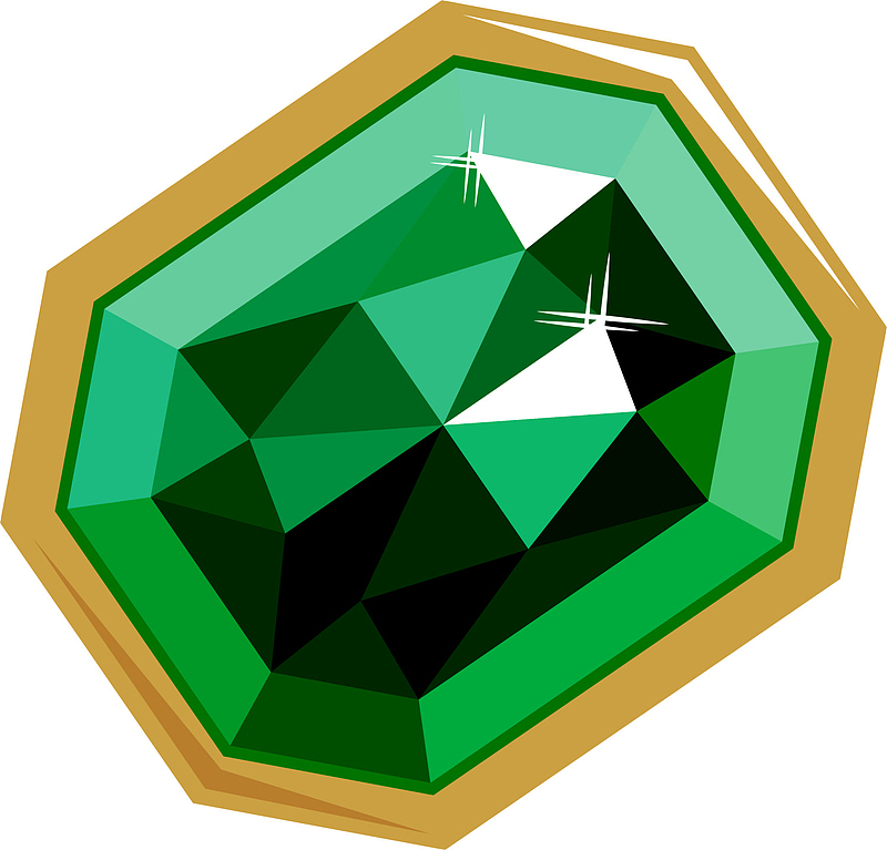 奢华绿色方形宝石