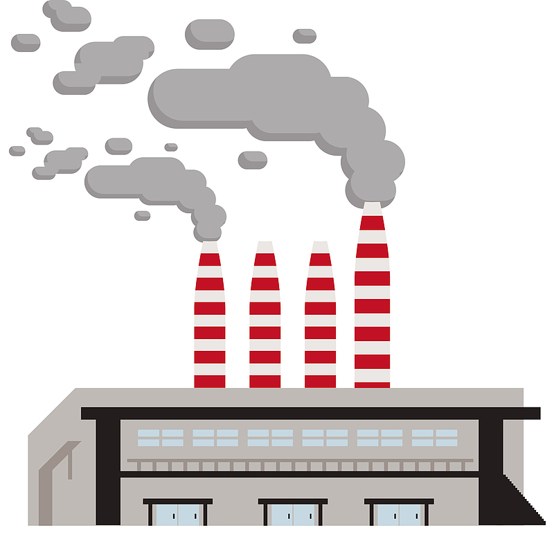 冒烟的污染大气矢量工厂