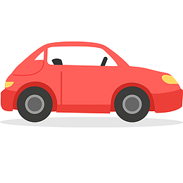 卡通红色的交通工具