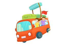 创意卡通公共汽车