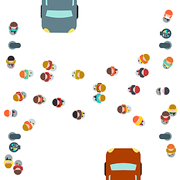 卡通人行横道俯视图矢量