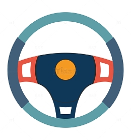 卡通汽车方向盘简图