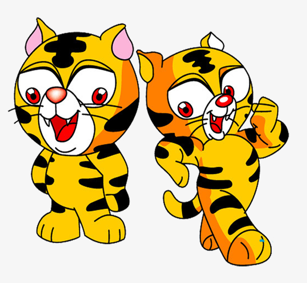 两只老虎卡通头像图片