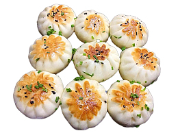 扁平美味上海生煎包