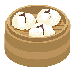 美味的豆沙馅包子