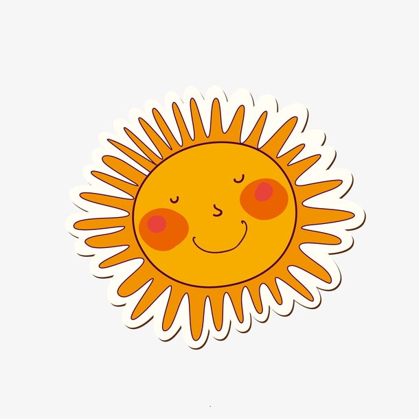 卡通太阳贴纸矢量图