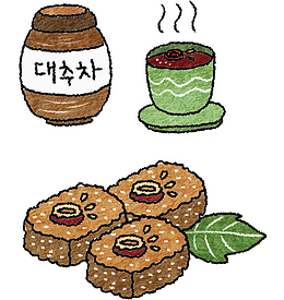 红枣糕果酱和热腾腾的茶水