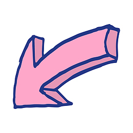 红蓝色左下立体箭头