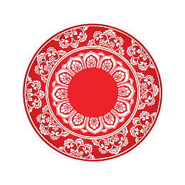 中国风窗花剪纸矢量