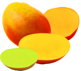 橘黄色切片芒果块