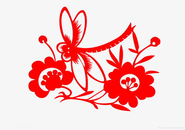 关键词 : 剪纸,红蜻蜓,红色