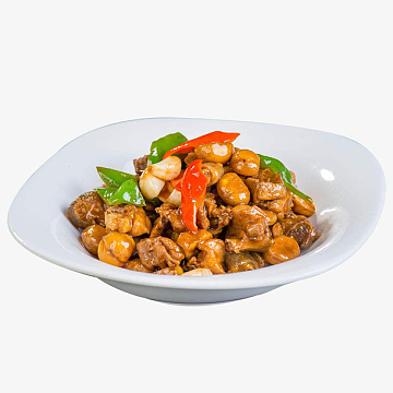 板栗烧鸡 大蒜 美味佳肴 家常