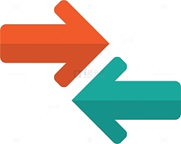 红绿色对比方向箭头