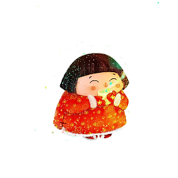 冬日红袄小胖妞