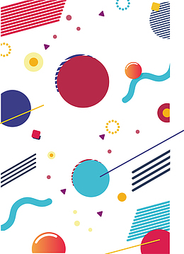矢量几何图形圆点色块斜线孟菲斯