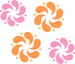 手绘橙色花纹