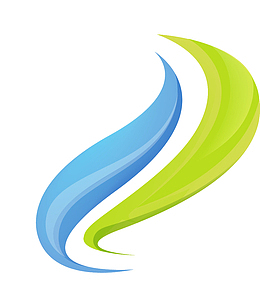 蓝绿色海浪波纹式logo元素