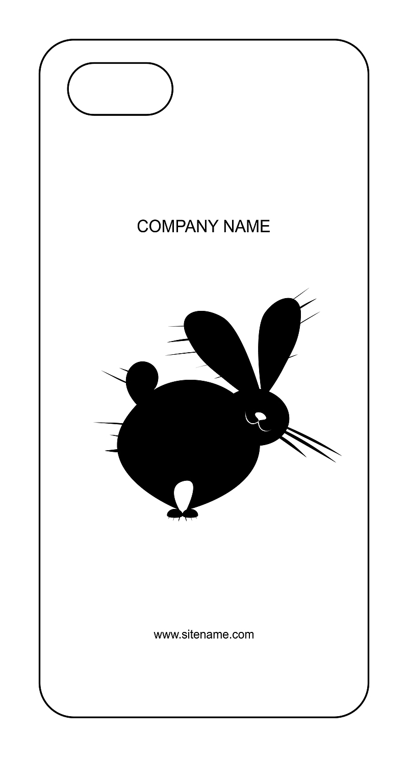 黑白小兔子手机壳图案设计
