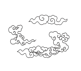 黑白个性线条祥云