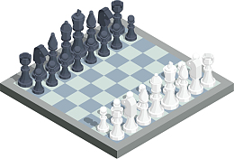 矢量图黑白国际象棋