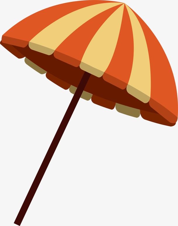 橙色卡通遮阳伞素材免费下载