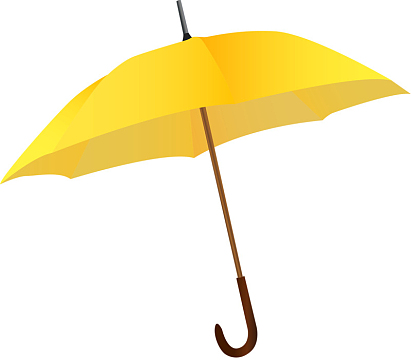 png手绘可爱卡通插图黄色波点雨伞png卡通打伞的小企鹅png打着雨伞的