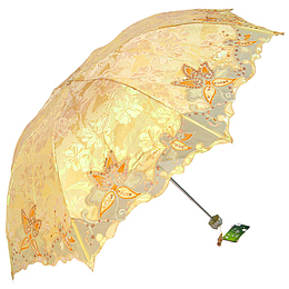金色蕾丝刺绣晴雨伞
