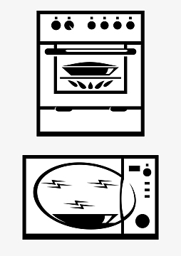 手绘黑色线条灶台