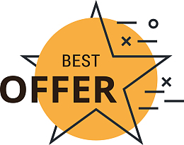 黄底黑色BEST OFFER字体宣传标识