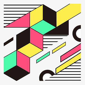 立方体矩形电商孟菲斯风格装饰元