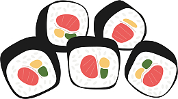 矢量图日本美味寿司