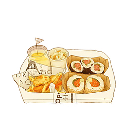 均衡搭配的盒饭