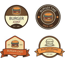 矢量手绘汉堡图标