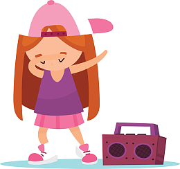 跟着音乐跳舞女孩