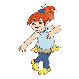 瘦身女孩卡通舞蹈