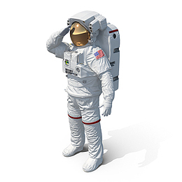 高清手绘宇航员敬礼素材