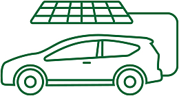 绿色线条太阳能小车