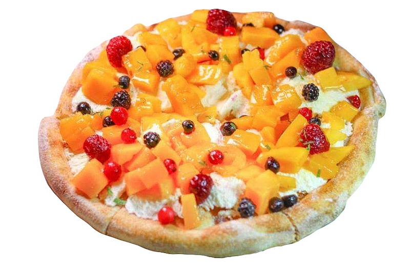 美味芒果水果披萨
