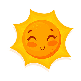 黄色卡通创意太阳元素