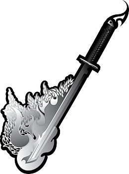 矢量图一把武士刀