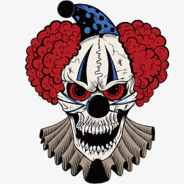 红色微笑小丑面具