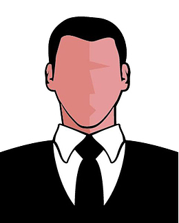 卡通手绘西装无脸男