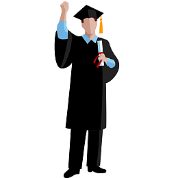 男大学生毕业插画