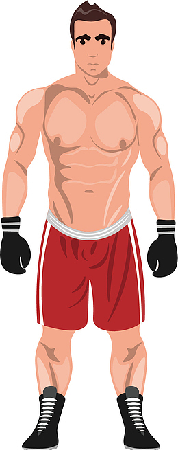 矢量图强壮拳击男