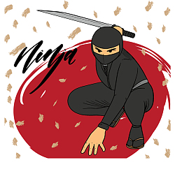 卡通日本风格忍者